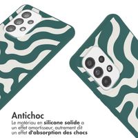 imoshion Coque design en silicone avec cordon Samsung Galaxy A53 - Petrol Green Groovy