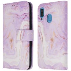 imoshion Étui de téléphone portefeuille Design Samsung Galaxy A40 - Purple Marble