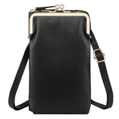 imoshion Sac téléphone en cuir végan Crossbody - Noir