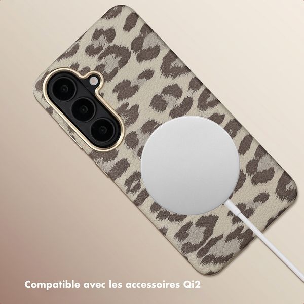 Selencia Coque Sabi imprimé panthère avec MagSafe Samsung Galaxy S26 - Soft Ivory