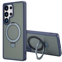 Accezz Coque Ring Stand avec MagSafe Samsung Galaxy S25 Ultra - Bleu