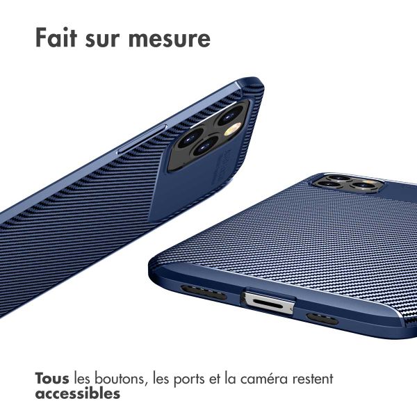 imoshion Coque silicone Carbon iPhone 12 (Pro) - Bleu