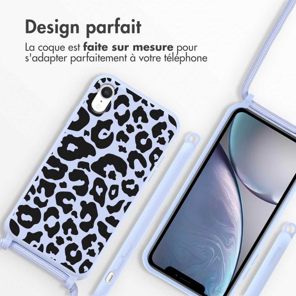 imoshion Coque design en silicone avec cordon Apple iPhone Xr - Animal Lila