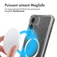 imoshion Coque arrière transparente Pailletée avec MagSafe Samsung Galaxy S25 Plus - Argent