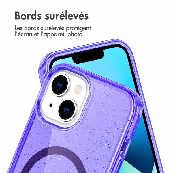 imoshion Coque Pailletée avec MagSafe Apple iPhone 14 - Paillettes Violet