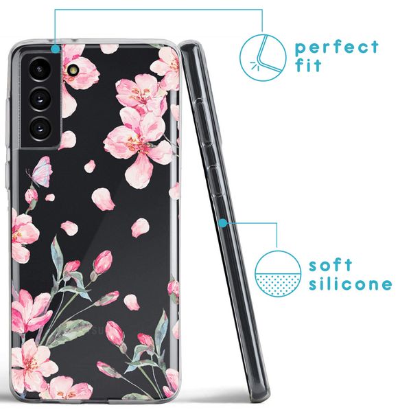 imoshion Coque Design Samsung Galaxy S21 Plus - Fleur - Rose