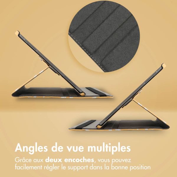 imoshion Coque tablette Design rotatif à 360° Samsung Galaxy Tab S9 11.0 pouces - Yellow Flowers