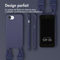 Selencia Coque silicone avec cordon amovible iPhone 16e - Bleu foncé