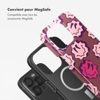 Selencia Coque arrière Vivid Tough avec MagSafe iPhone 15 Pro - Wavy Smiley Pink