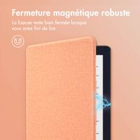 imoshion Étui de liseuse portefeuille Canvas Sleepcover Kobo Clara HD - Peach