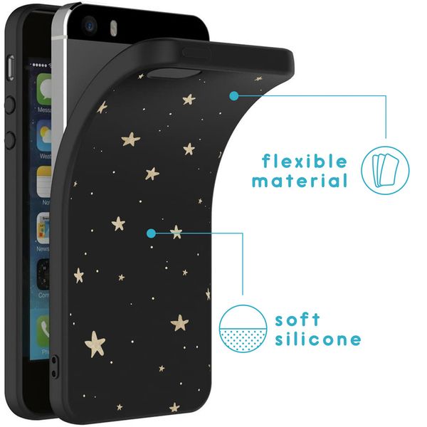imoshion Coque Design Apple iPhone 5 / 5s / SE - Etoiles / Noir