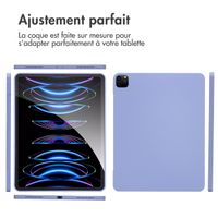 Accezz Coque Liquid Silicone avec porte-stylet Apple iPad Pro 12.9 (2022) / Pro 12.9 (2021) / Pro 12.9 (2020) - Lila