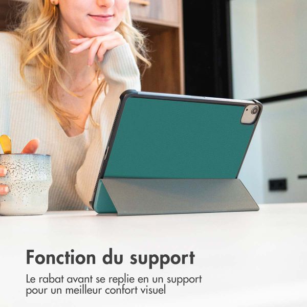 imoshion Coque tablette Design Trifold Apple iPad 9 (2021) 10.2 pouces / iPad 8 (2020) 10.2 pouces / iPad 7 (2019) 10.2 pouces - Petrol Green Dandelion