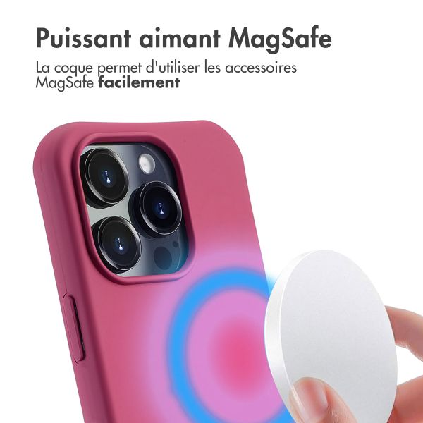 imoshion Coque arrière Color avec cordon amovible et MagSafe Apple iPhone 16 Pro - Raspberry