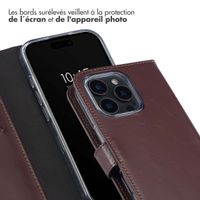 Selencia Étui portefeuille en cuir véritable Apple iPhone 16 Pro Max - Marron