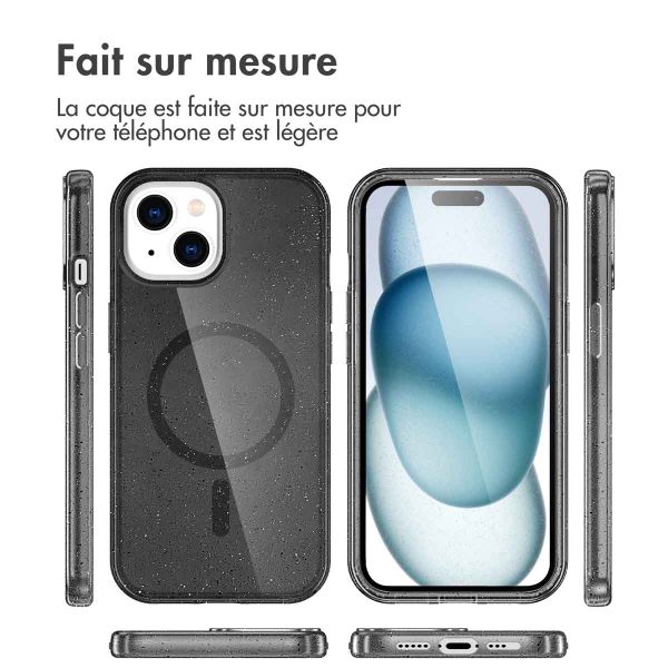 imoshion Coque Pailletée avec MagSafe Apple iPhone 15 - Glitter Noir