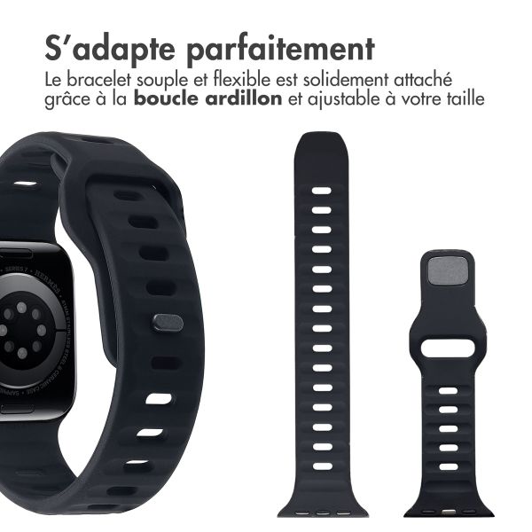 imoshion Bracelet en silicone Active Sport Apple Watch Series 1-10 / SE / Ultra (2) (44/45/46/49 mm) - Noir