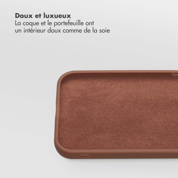 Selencia Étui portefeuille amovible Olyn avec MagSafe Apple iPhone 15 - Marron