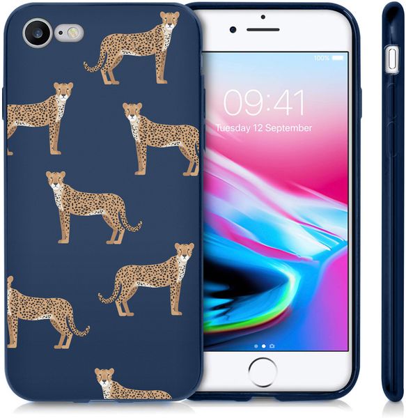 imoshion Coque Design iPhone SE (2022 / 2020) / 8 / 7 - Léopard - Bleu