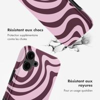 Selencia Coque arrière Vivid avec MagSafe Apple iPhone 16 - Wavy Swirl Pink Plum