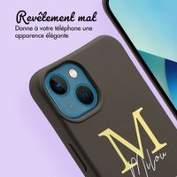 Coque de couleur personnalisée MagSafe avec cordon amovible  et lettre iPhone 13 - Black Coffee