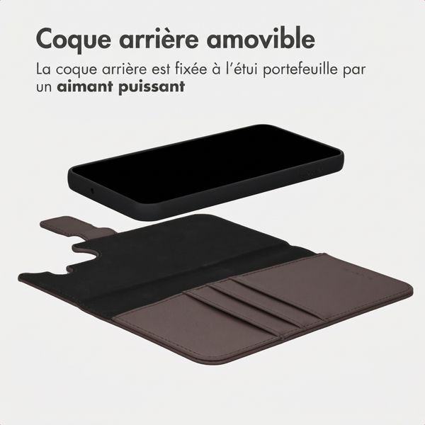 imoshion Étui portefeuille luxe 2-en-1 amovible Samsung Galaxy S25 FE - Marron