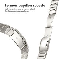 Accezz Bracelet en acier Titane mat  - Connexion Garmin 22 mm - Titanium
