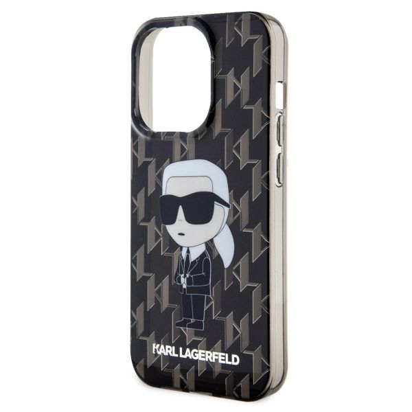 Karl Lagerfeld Coque rigide Monogram iPhone 15 Pro - Noir