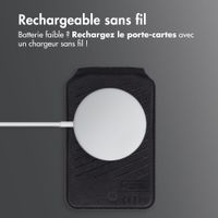 Accezz Portefeuille en cuir magnétique avec support - Compatible avec Apple Find My - Onyx Black