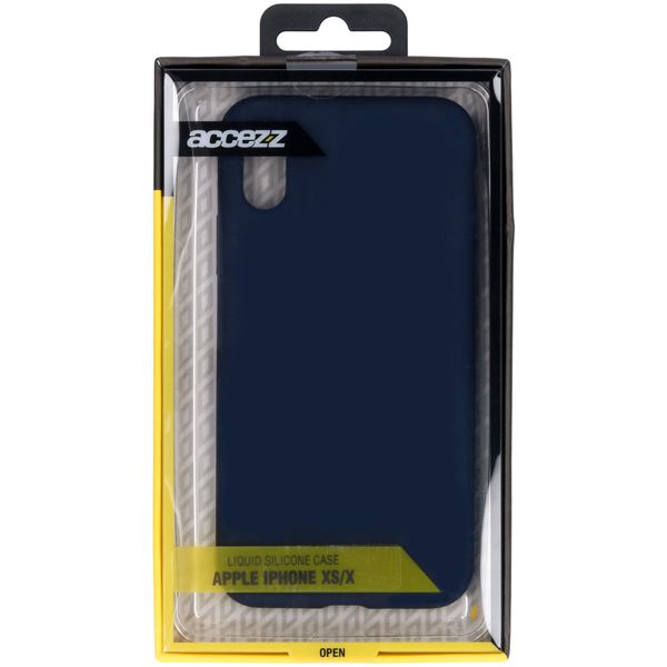 Accezz Coque Liquid Silicone iPhone Xs / X - Bleu