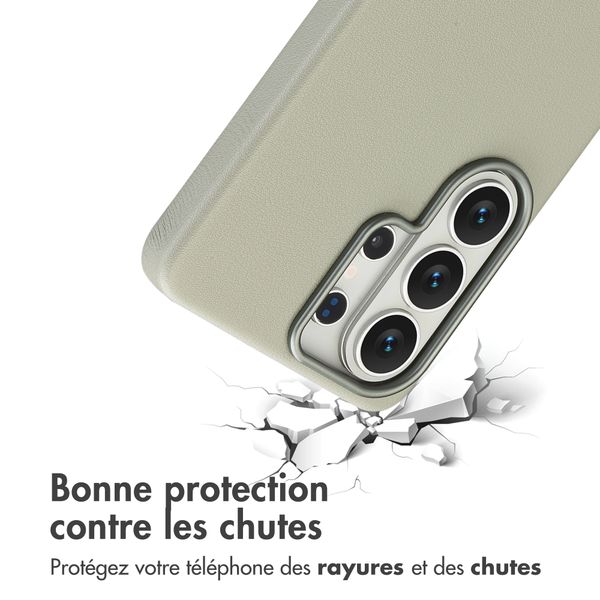 Accezz Coque arrière en cuir avec MagSafe Samsung Galaxy S26 Ultra - Light Grey