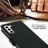 Selencia Étui portefeuille en cuir véritable Samsung Galaxy S23 Plus - Noir