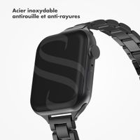 Selencia Bracelet à maillons fin en acier Apple Watch Series 1 t/m 9 / SE (38/40/41 mm) | Series 10 / 11 (42 mm) - Noir