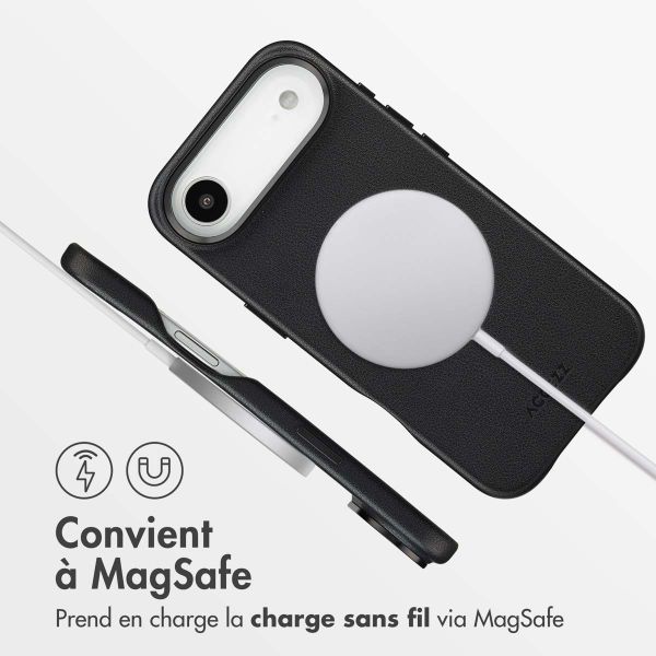 Accezz Coque arrière en cuir avec MagSafe Apple iPhone Air - Onyx Black