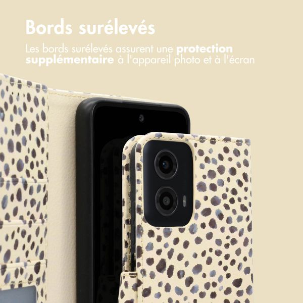 imoshion Étui de téléphone portefeuille Design Motorola Moto G34 - Black And White Dots