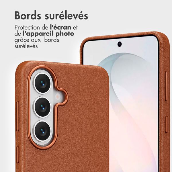 Accezz Étui de télephone portefeuille en cuir 2-en-1 avec MagSafe Samsung Galaxy S26 - Sienna Brown