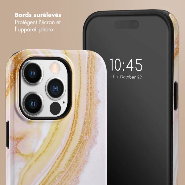 Selencia Coque arrière Vivid Apple iPhone 14 Pro - Chic Marble Gold