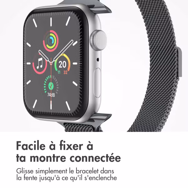 imoshion Bracelet slim Milanese Apple Watch Series 1 t/m 9 / SE (38/40/41 mm) | Series 10 / 11 (42 mm) - Indigo