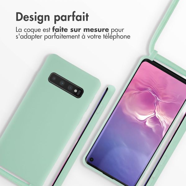 imoshion Coque en silicone avec cordon Samsung Galaxy S10 - Vert menthe