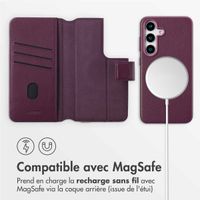 Accezz Étui de téléphone portefeuille en cuir 2-en-1 avec MagSafe Samsung Galaxy S25 - Heath Purple