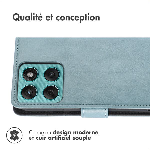 imoshion Étui de télephone portefeuille de luxe Motorola Moto G57 Power - Bleu clair