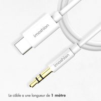 imoshion ﻿Câble AUX - Câble audio 3,5 mm / Jack vers USB-C - Mâle vers USB-C - 1 mètre - Blanc