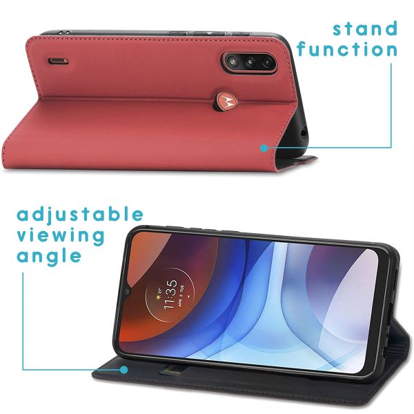 imoshion Étui de téléphone Slim Folio Motorola Moto E7i Power -Rouge