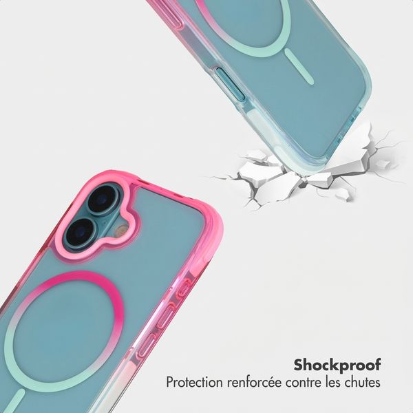 Selencia Coque arrière MagSafe Gradient Apple iPhone 16 - Rose / Bleu