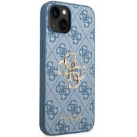 Guess Coque 4G Metal Logo Backcover iPhone 14 - Bleu