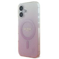 Guess Coque MagSafe IML Glitter Gradient Apple iPhone 16 - Pink