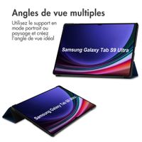 imoshion Coque tablette Trifold Samsung Galaxy Tab S10 Ultra / Tab S9 Ultra - Bleu foncé