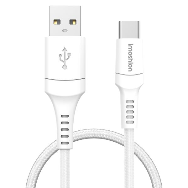 imoshion Braided USB-C vers câble USB-A - 1,5 mètre - Blanc