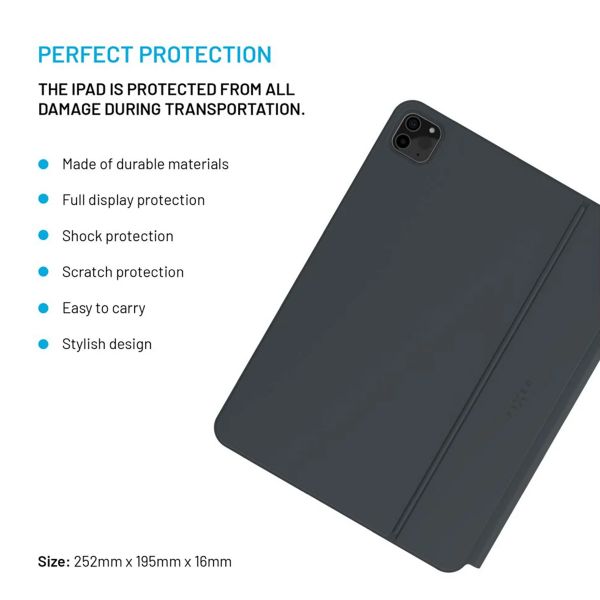 Fixed Typee Coque clavier QWERTY iPad Pro 11 (2018-2022) / Air 4 (2020) / Air 5 (2022) / Air 11 pouces (2025) M3 / (2024) M3 - Noir