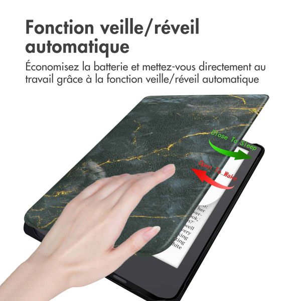 imoshion Design Slim Hard Case Sleepcover Pocketbook Verse Lite - Black Marble